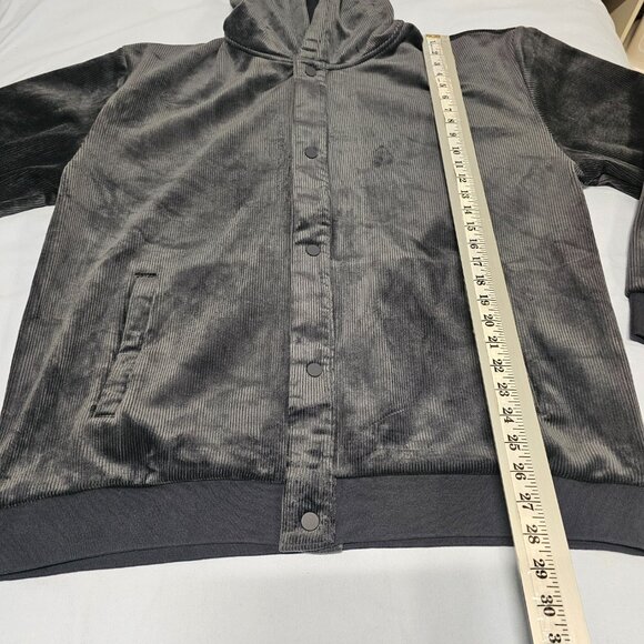Marine Layer Cord Velour Snap Hoodie Jacket Men Size XL Gray/Charcoal - Picture 10 of 15